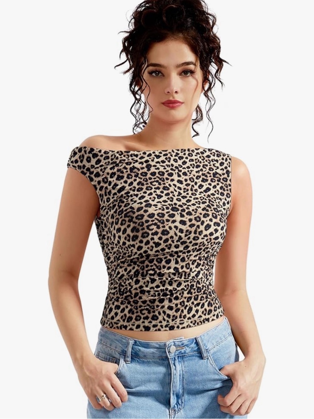 Leopard Print Crop Tank Top
Size Medium